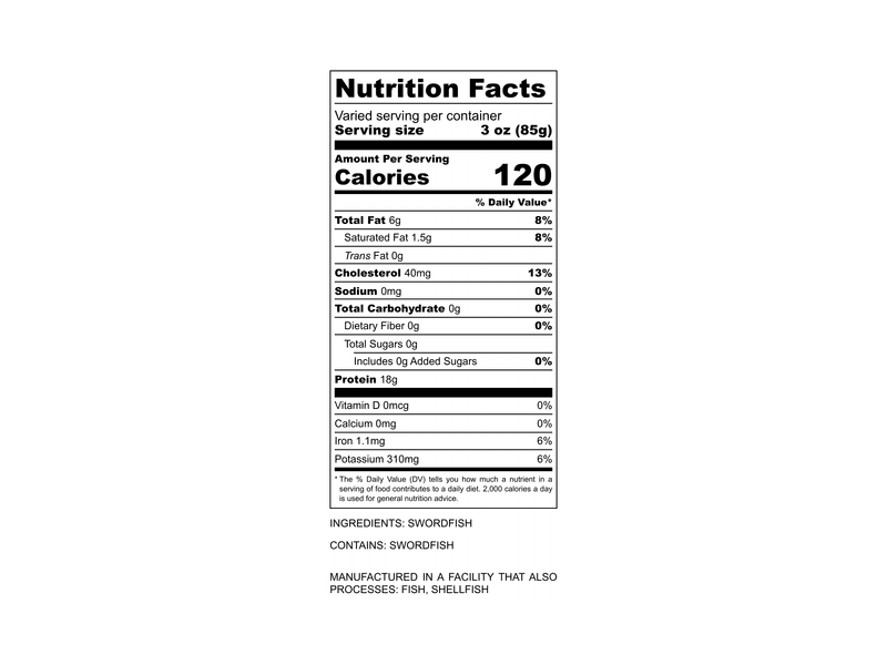 Product Image: Fulton's Finest Wild Swordfish Steak - 1ct