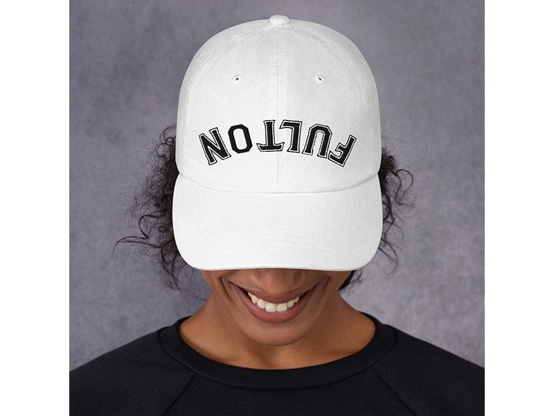 Fulton Fish Market Collegiate White Upside Down Fulton Dad Hat image