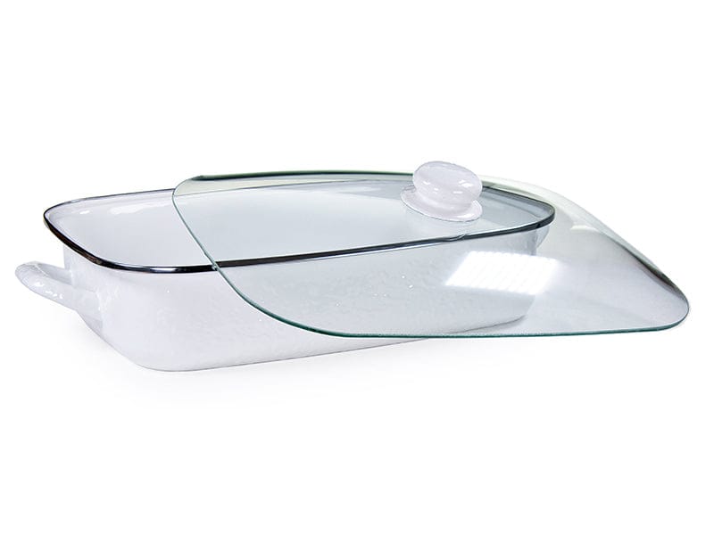 Product Image: Golden Rabbit Enamelware White Solid Roasting Pan