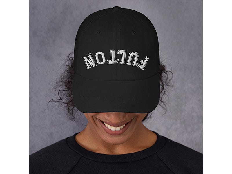 Fulton Fish Market Collegiate Black Upside Down Fulton Dad Hat image