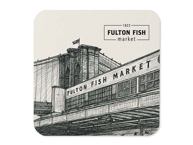 Old Fulton Fish Market Cork-Back Coaster - 1ct image